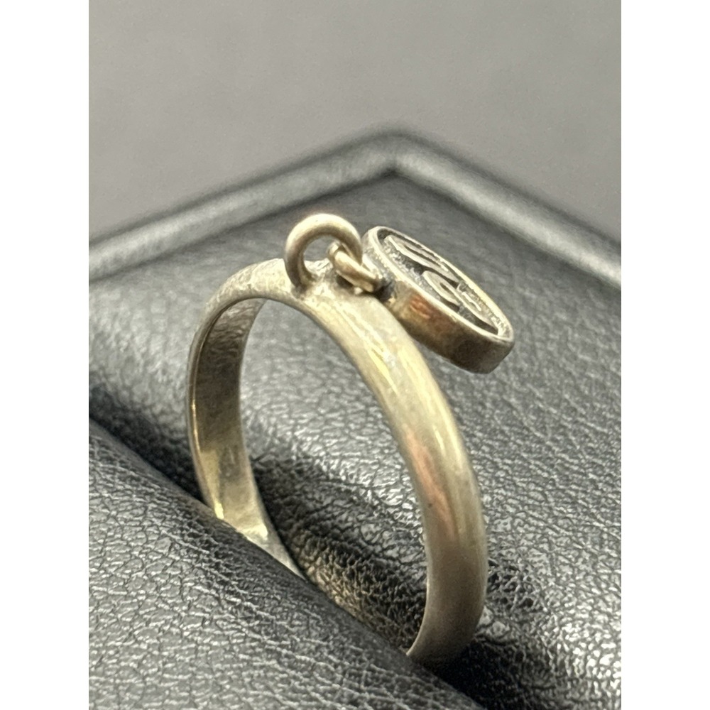 Vintage Sterling Silver Twenty "20" Dangle Charm Ring Size 7.25 H4 - Picture 6 of 11